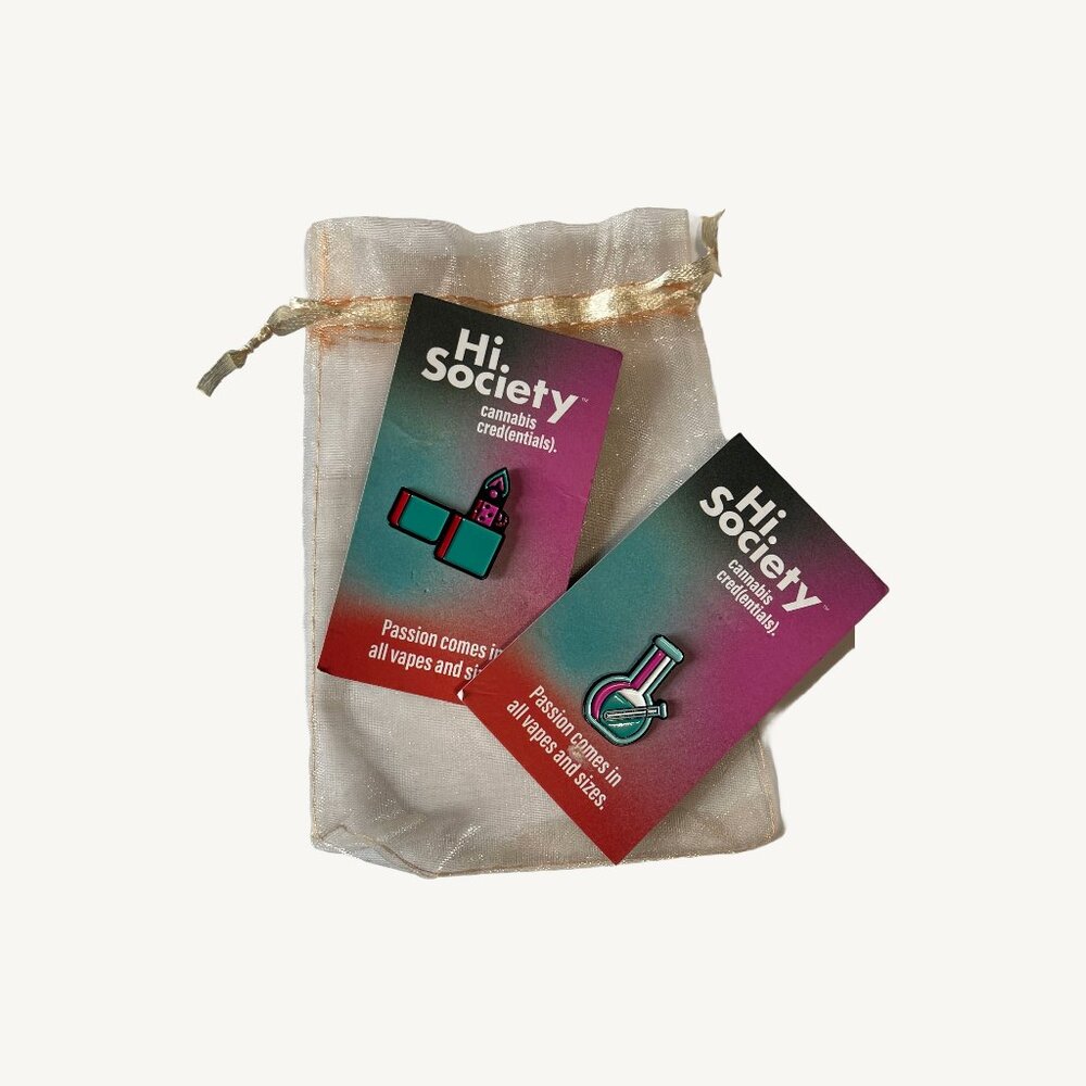 High Society 420 Teal & Pink Pins Lighter & B o n g